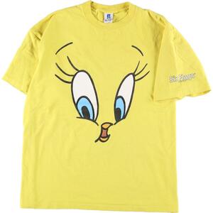 古着 90年代 Six Flags LOONEY TUNES ルーニーテューンズ トゥイーティー キャラクタープリントTシャツ メンズXXL ヴィンテージ /eaa321949