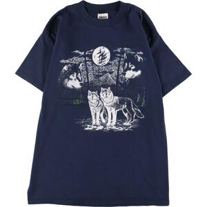 古着 TULTEX アニマル柄 オオカミ柄 アニマルプリントTシャツ メンズXL /eaa322751