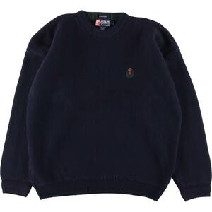 古着 ラルフローレン Ralph Lauren CHAPS チャップス ヘリンボーン コットンニットセーター メンズXL /eaa324221