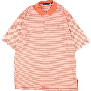 古着 ビッグサイズ ラルフローレン Ralph Lauren POLO GOLF ポロゴルフ 半袖 ボーダー ポロシャツ メンズXXXL /eaa322534