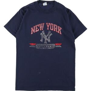 古着 80年代 チャンピオン トリコタグ MLB ニューヨークヤンキース スポーツプリントTシャツ USA製 レディースM /eaa324608