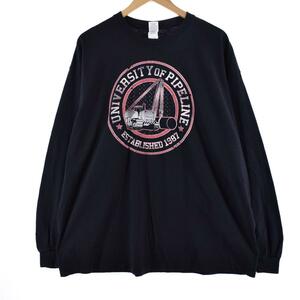 古着 ギルダン GILDAN カレッジ 両面プリント ロングTシャツ ロンT メンズXXL /eaa308673