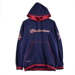 古着 Calham Budweiser バドワイザー スウェットプルオーバーパーカー メンズL /eaa305237