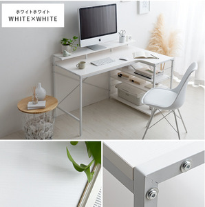  computer desk l character type ge-mingtes crack attaching L character desk 120cm width white 