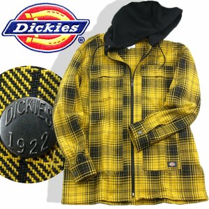 新品 Dickies 【バッファローチェック】フード付き ジップ シャツ アウター L ★351300 ディッキーズ 春 秋 羽織り