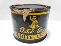 60’ｓ ビンテージ Dutch Boy ダッチボーイ アンティーク缶 USA製 WHITE LEAD 塗料 高さ8.3cm 直系10.7ｃｍ位 ガレージに_画像1