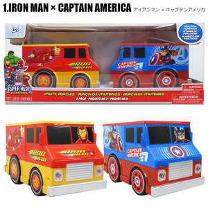 マーベル スーパーヒーロー フリクション トラック 2台セット アイアンマン キャプテンアメリカ MARVEL おもちゃ アメコミ 車 ミニカー