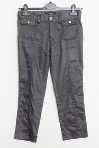 W* McAfee MACPHEE 7 minute height stretch flax × cotton capri pants 34 gray brown group ok4406190010