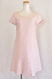 W* unused goods! Queens Court QUEENS COURT short sleeves One-piece wool 1 light pink ok4214181852