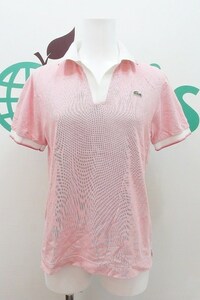 S*ラコステ LACOSTE 半袖スキッパーポロシャツ レディース 2 ピンク kz4012168234