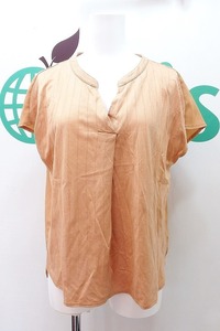 S* bargain! Indivi INDIVI unusual material key neck short sleeves cut and sewn 38 orange kz4212181398