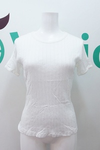 S* Ralph Lauren RALPH LAUREN short sleeves rib T-shirt * cut and sewn lady's L white kz4214182286