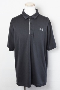 S*アンダーアーマー UNDER ARMOUR ゴルフ 半袖ポロシャツ メンズ XL ブラック ok4422198414