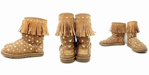 W*アグ UGG JIMMY CHOO スターリット スタッズ ムートンブーツ 22ｃｍ US5 ブラウン kz4424199480_画像2