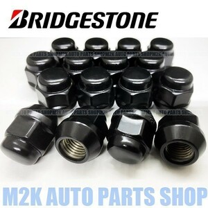 BRIDGESTONE ブリヂストン ホイールナット ブラック ショートナット P1.25 19HEX ツバ付 16個 M12 BS