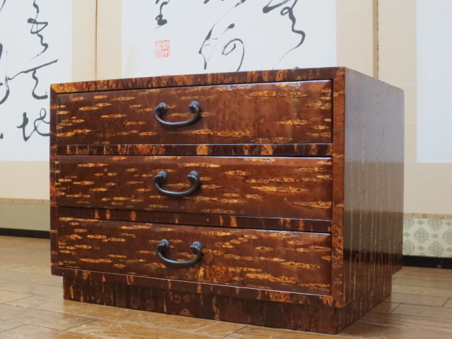 専用 逸品 秋田県 伝統工芸品 角館 桜皮細工 茶棚 和室 和家具