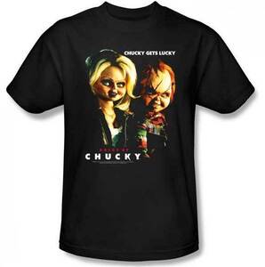 ★チャッキー Tシャツ チャイルドプレイ BRIDE of CHUCKY LUCKY 黒 S 正規品