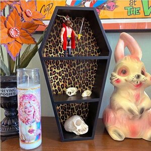 ★豹柄 コフィン シェルフ 棺桶 ディスプレイ 棚 小物入れ SOURPUSS LEOPARD COFFIN SHELF 雑貨