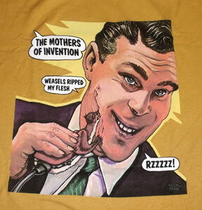 ★フランク ザッパ Tシャツ 黄 Frank Zappa WEASELS RIPPED - L 正規品 いたち野郎 mothers 月亭可朝