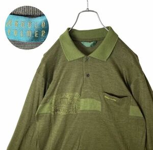 gdo design! retro old clothes green knitted polo-shirt Golf Arnold Palmer 