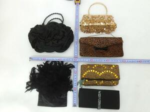 # beautiful goods party bag handbag clutch bag beads series is lako feather rhinestone etc. 6 point set H1607p