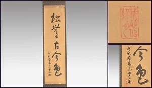 【真作】大徳寺聚光院 中村雪山 (戒仙) 「松無古今色」一行書 直筆 肉筆 軸 掛軸 墨蹟 茶掛け 茶道具　a1853