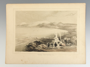 Art hand Auction [Authentisches Werk] Hakodate vom Berg Hakodate aus gesehen von Commodore Perrys Expedition nach Japan, veröffentlicht 1856. Original-Lithographie, drucken, altes Buch, Malerei, Kalligraphie, selten, Edo-Zeit, z3461o, Kunstwerk, drucken, Lithographie, Lithographie