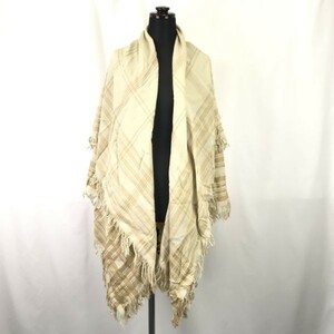 Donna Karan New York★ストール/ショール/マフラー【140×140/beige/ベージュ/チェック柄】Scarf◆CM75