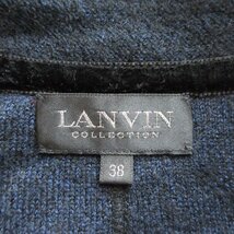 美品 LANVIN COLLECTION ランバンコレクション 4B シングル ベロアリボン テーラードジャケット 38 ネイビー 紺_画像4