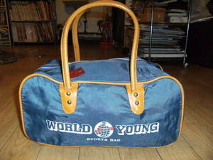  Showa Retro сделано в Японии *80 годы подлинная вещь WORLD YOUNG сумка "Boston bag" *yan ключ дефект гонщик Be bap средняя школа старый машина disco motor un