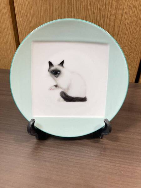 ▼ノリタケ ≪猫 絵皿 1枚 プレートスタンド 1個≫ねこ ネコ 飾皿 プレート