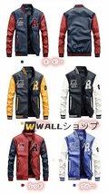 品質保証★レザージャケット メンズ 裏起毛 ライダースジャケット 革ジャン 立ち襟 切替 ジャンパー ブルゾン バイクウェア ブルー　3XL_画像5