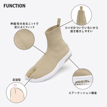 Knit Tabi Boots(ブラック/23.0cm) ニット足袋ブーツ KnitTB 足袋シューズ ショートブーツ 足袋 たび 外反母趾 予防 疲れにくい_画像2