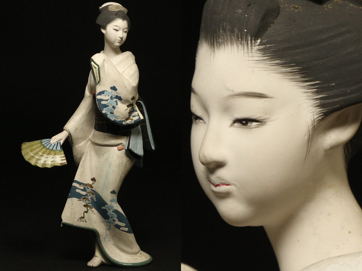 WEB限定】 美人もの 【美品】人形 博多人形 陶器 彩絵 置物 インテリア