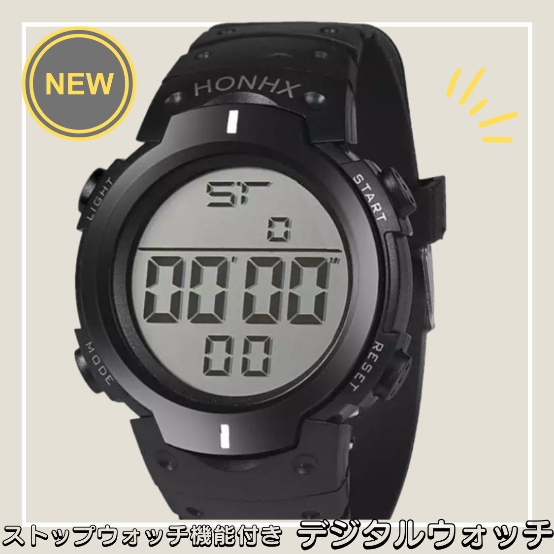メンズ レディースボーイズ ガールズ 腕時計デジタル多機能LED 白 通販
