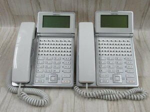 Ω tア 5488 保証有 15年製 岩通 LEVANCIO 24ボタン標準電話機 IX-24KT-N(WHT) 2台セット ・祝！10000取引突破！