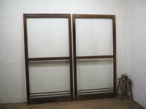 taJ0352*(2)[H181cm×W93cm]×2 sheets *.... glass. large tree frame sliding door * old fittings wave glass door entranceway door old Japanese-style house reproduction Vintage M pine 