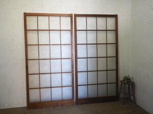 taJ0334*(4)[H176,5cm×W88cm]×2 sheets * Showa Retro . design glass. old wooden sliding door * fittings glass door old Japanese-style house reproduction . material Vintage L pine 