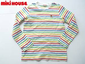 MIKIHOUSE ミキハウス★綿　コットン100　ボーダー　長袖　Tシャツ　130