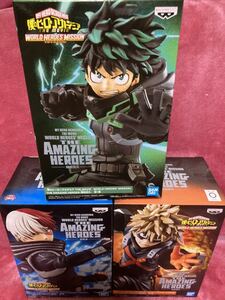 未開封 送料710円〜　僕のヒーローアカデミア　THE MOVE WORLD HEROES mission amazing 爆豪勝己　緑谷出久　轟焦凍　フィギュア　セット