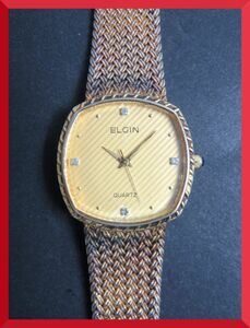エルジン ELGIN クォーツ 3針 純正ベルト FK266 男性用 メンズ 腕時計 U464