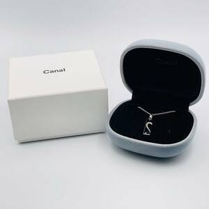 中古品 4℃ Canal ネックレス シルバー ハート プレート 