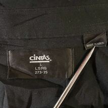 シンタス CiNTAS ビンテージ 90s 00s 長袖 ワークシャツ L アメリカUSA古着 コットン ポリエステル 企業 ロゴ ワッペン メンズ 黒 ブラック_画像4