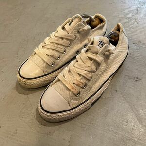 コンバース オールスター CONVERSE ALL STAR キャンバス US8 24.5cm ローカット 白 ホワイト ビンテージ 90s 00s USA古着 チャックテイラー