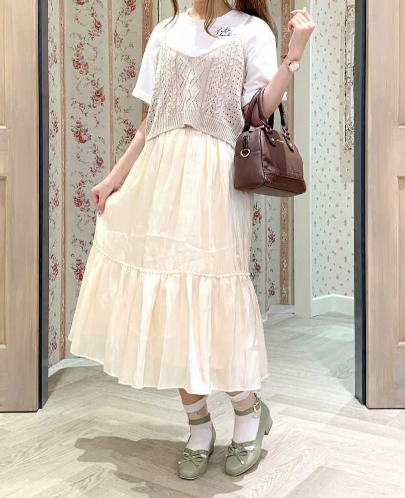 プリーツプリーズ スカート (PP01-KG762)クリーム色 サイズ3