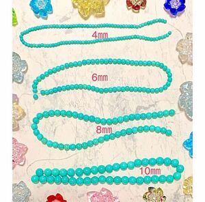 天然石ターコイズ(練り)ビーズ4〜10mm・4サイズセット☆パワーストーン☆