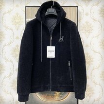 最上級EU製＆定価9万◆UABONI*Paris*ジャケット*ユアボニ*パリ発*◆豪華ミンク/カシミヤ混 肉厚 保温 上品 頑丈 ブルゾン 2XL/52サイズ_画像1