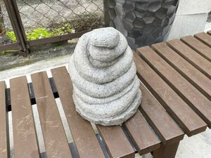 ガーデンオブジェ 石材 へび 蛇 オブジェ 重量約16.7kg 飾り物 置物 庭 庭園 ガーデニング