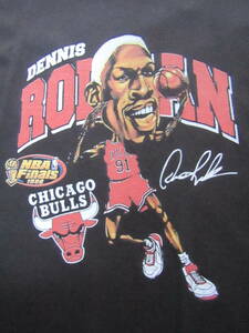 [ unused goods ] NBA RODMAN #91 Dennis * rod man BULLS Chicago *bruz T-shirt uniform XL black black Jordan 