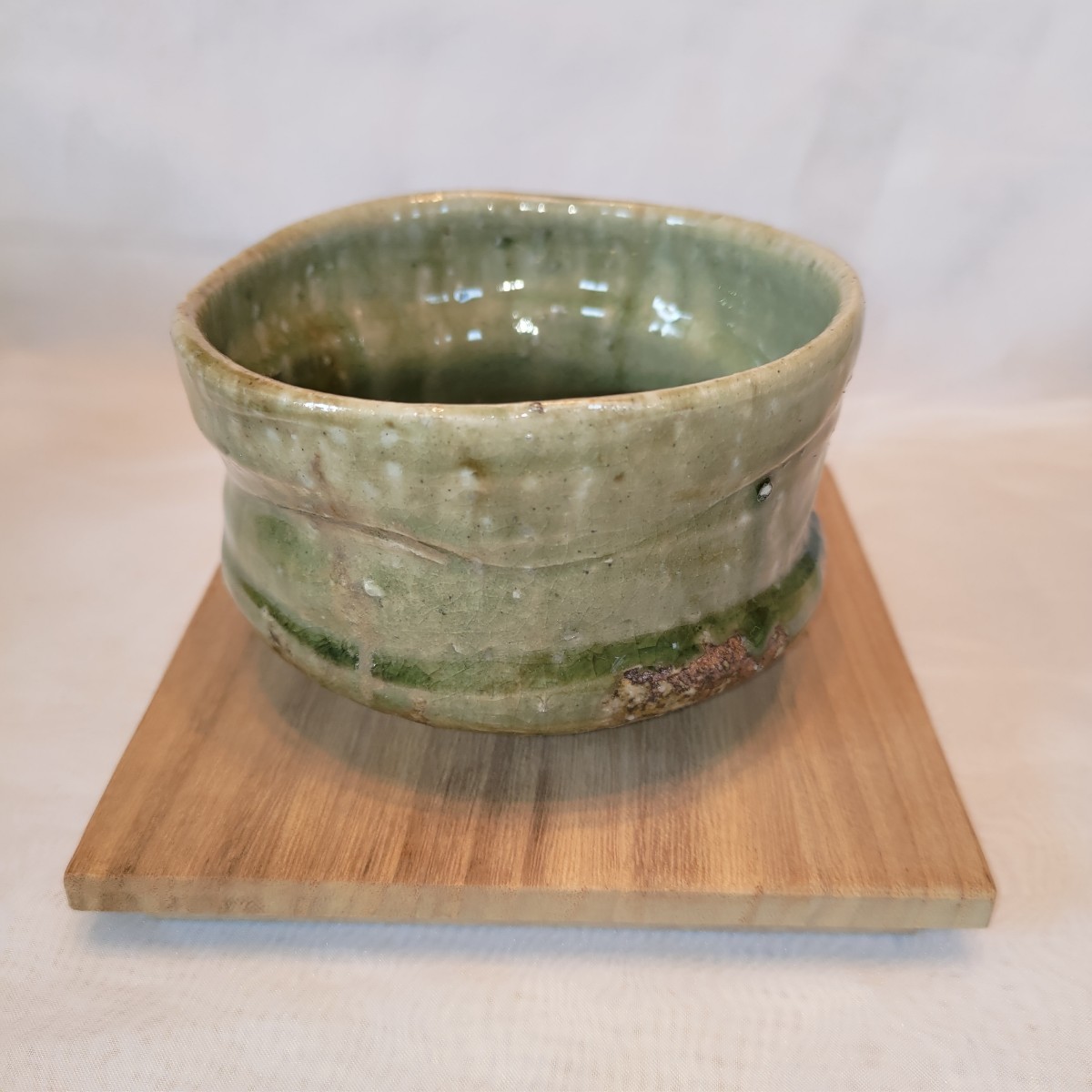 特価品コーナー☆ 伊賀焼 菊山当年男 作 茶碗 在銘印 無傷 保証 合箱